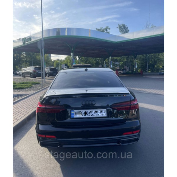 Спойлер багажника Audi A6 C8 2018-2025 стиль S4 (ABS пластик) Ауди А6 Ц8 черный глянец