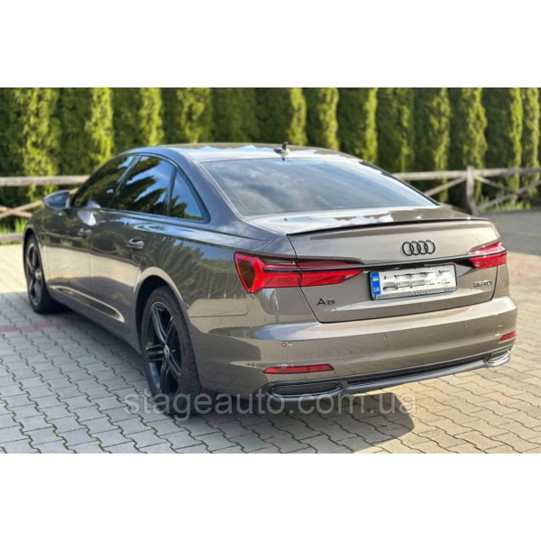 Спойлер багажника Audi A6 C8 2018-2025 стиль S4 (ABS пластик) Ауди А6 Ц8 черный глянец