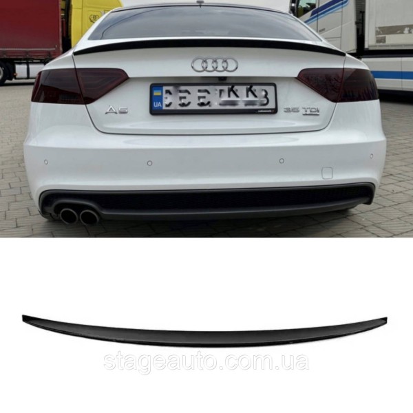 Спойлер багажника Audi A5 B8 (8T) 2007-2016 стиль S line (ABS пластик) Ауди А5 Б8 черный глянец