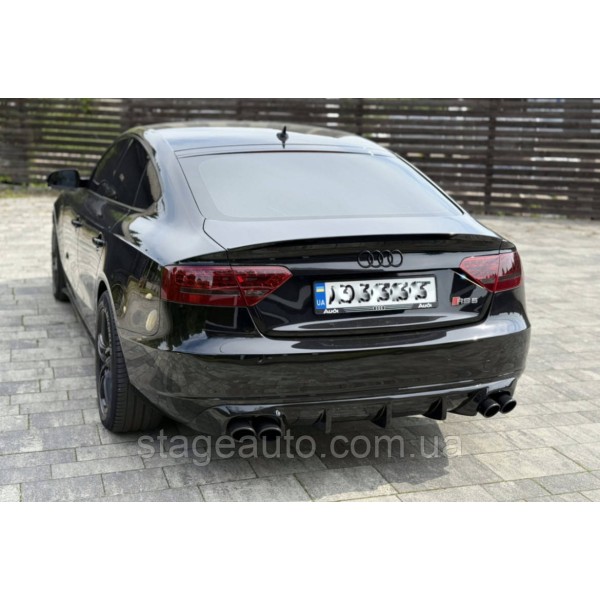 Спойлер багажника Audi A5 B8 (8T) 2007-2016 стиль S line (ABS пластик) Ауди А5 Б8 черный глянец
