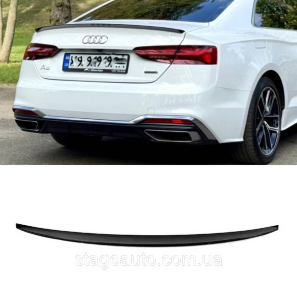 Спойлер багажника Audi A5 B9 (F5) 2016-2024 стиль S line (ABS пластик) Ауди А5 Б9 черный глянец
