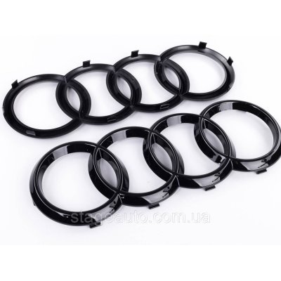 Передня, задня емблема AUDI (Ауді) A7 (C8) 273мм, 202мм Антихром комплект 2шт - Чорний глянець