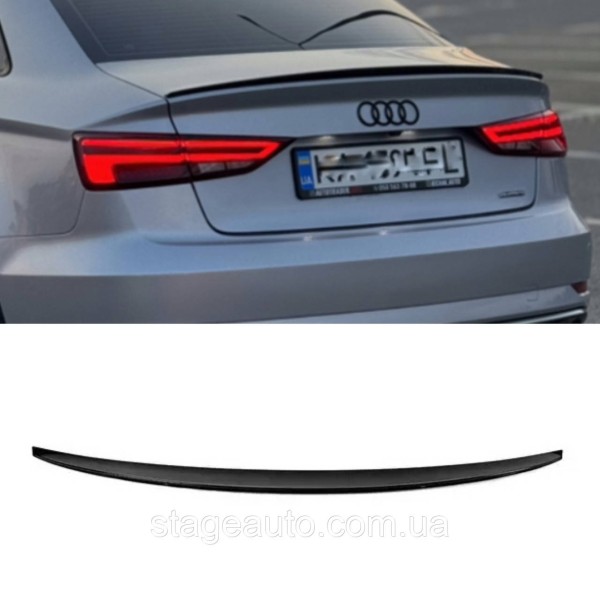 Спойлер багажника Audi A3 8V 2013-2020 стиль S3 (ABS пластик) Ауди А3 8В черный глянец