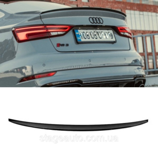 Спойлер багажника Audi A3 8V 2013-2020 стиль S3 (ABS пластик) Ауди А3 8В черный глянец