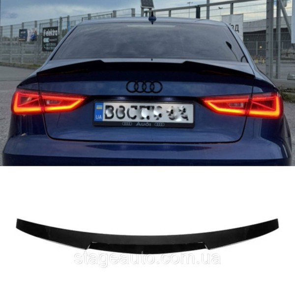 Спойлер багажника Audi A3 8V 2013-2020 стиль M4 (ABS пластик) Ауди А3 8В черный глянец