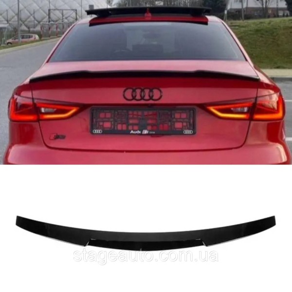 Спойлер багажника Audi A3 8V 2013-2020 стиль M4 (ABS пластик) Ауди А3 8В черный глянец