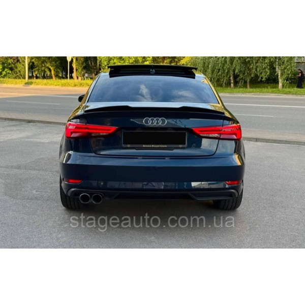 Спойлер багажника Audi A3 8V 2013-2020 стиль M4 (ABS пластик) Ауди А3 8В черный глянец
