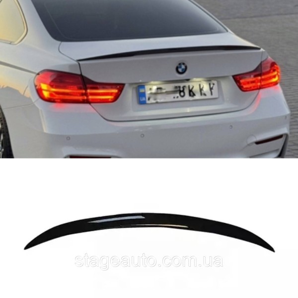 Спойлер багажника BMW 4 F32 2012-2020 стиль М Perfomance (ABS пластик) БМВ Ф32 черный глянец