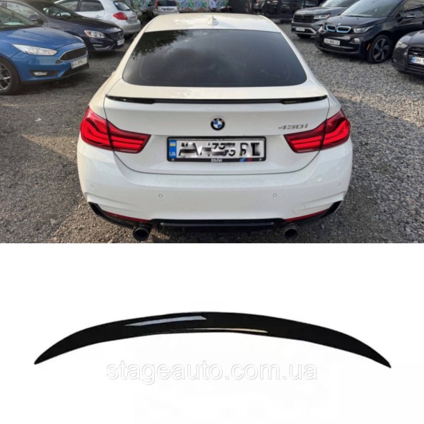 Спойлер багажника BMW 4 F32 2012-2020 стиль М Perfomance (ABS пластик) БМВ Ф32 черный глянец