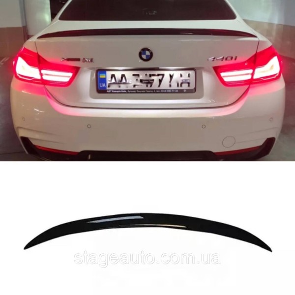 Спойлер багажника BMW 4 F32 2012-2020 стиль М Perfomance (ABS пластик) БМВ Ф32 черный глянец