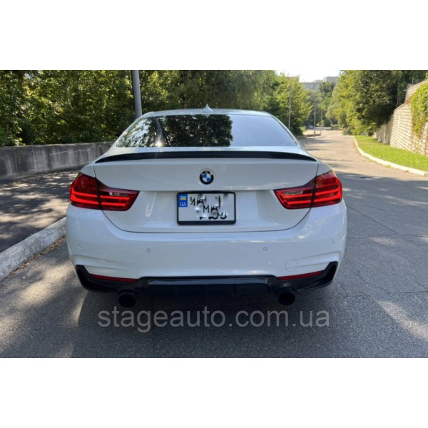 Спойлер багажника BMW 4 F32 2012-2020 стиль М Perfomance (ABS пластик) БМВ Ф32 черный глянец