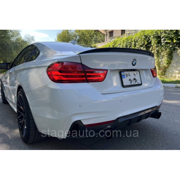 Спойлер багажника BMW 4 F32 2012-2020 стиль М Perfomance (ABS пластик) БМВ Ф32 черный глянец