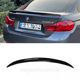 Спойлер багажника BMW 4 F36 2014-2020 стиль М Perfomance (ABS пластик) БМВ Ф36 черный глянец