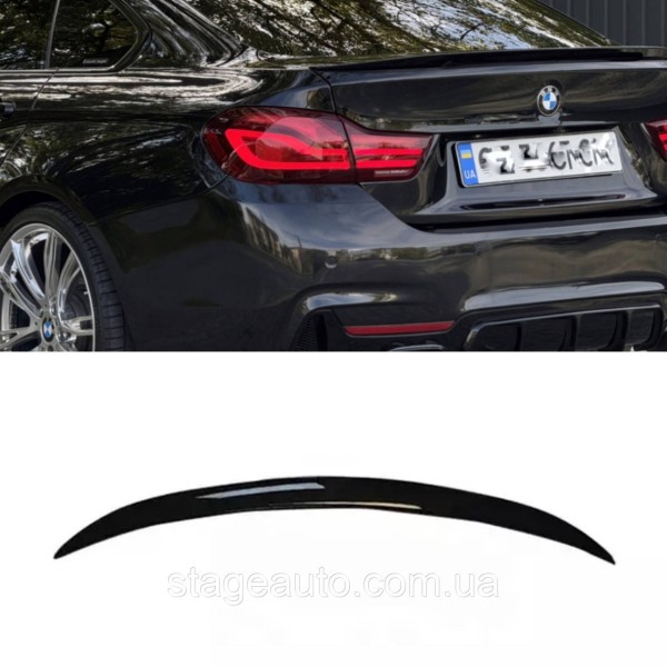 Спойлер багажника BMW 4 F36 2014-2020 стиль М Perfomance (ABS пластик) БМВ Ф36 черный глянец