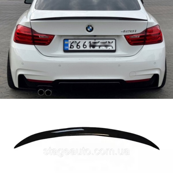 Спойлер багажника BMW 4 F36 2014-2020 стиль М Perfomance (ABS пластик) БМВ Ф36 черный глянец