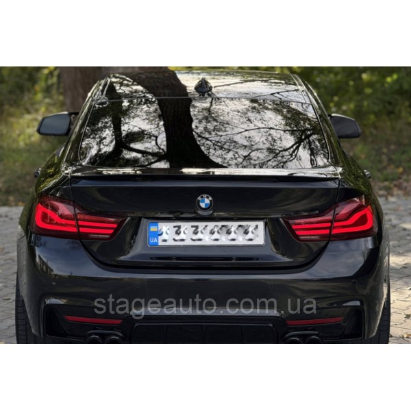 Спойлер багажника BMW 4 F36 2014-2020 стиль М Perfomance (ABS пластик) БМВ Ф36 черный глянец