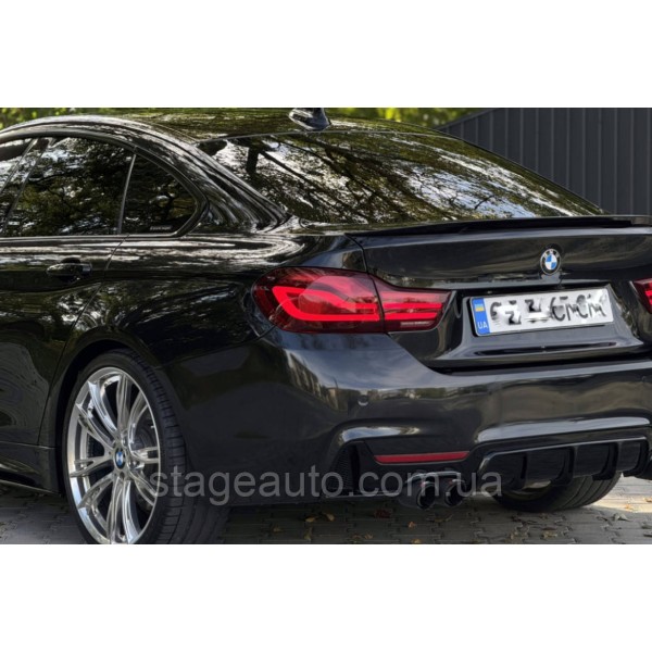 Спойлер багажника BMW 4 F36 2014-2020 стиль М Perfomance (ABS пластик) БМВ Ф36 черный глянец