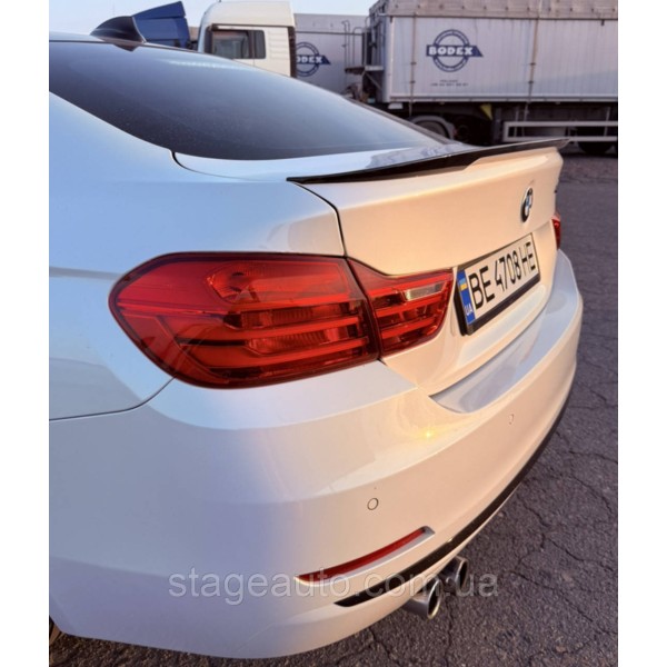 Спойлер багажника BMW 4 F36 2014-2020 стиль М Perfomance (ABS пластик) БМВ Ф36 черный глянец