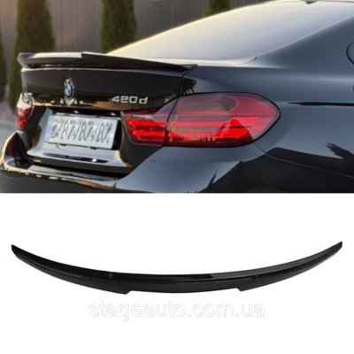 Спойлер багажника BMW 4 F36 2014-2020 стиль М4 (ABS пластик) БМВ Ф36 чорний глянець