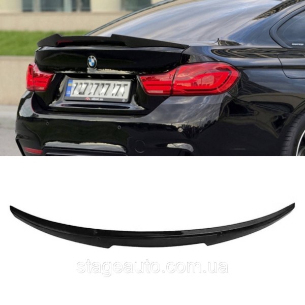 Спойлер багажника BMW 4 F36 2014-2020 стиль М4 (ABS пластик) БМВ Ф36 черный глянец