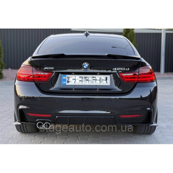 Спойлер багажника BMW 4 F36 2014-2020 стиль М4 (ABS пластик) БМВ Ф36 черный глянец