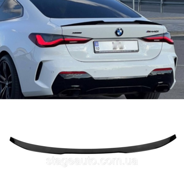 Спойлер багажника BMW 4 G22 2020-2025 стиль М4 (ABS пластик) БМВ Г22 черный глянец
