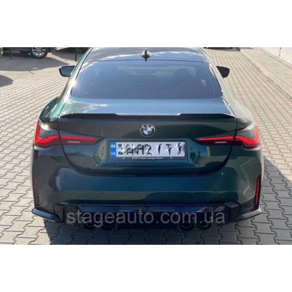 Спойлер багажника BMW 4 G22 2020-2025 стиль М4 (ABS пластик) БМВ Г22 черный глянец