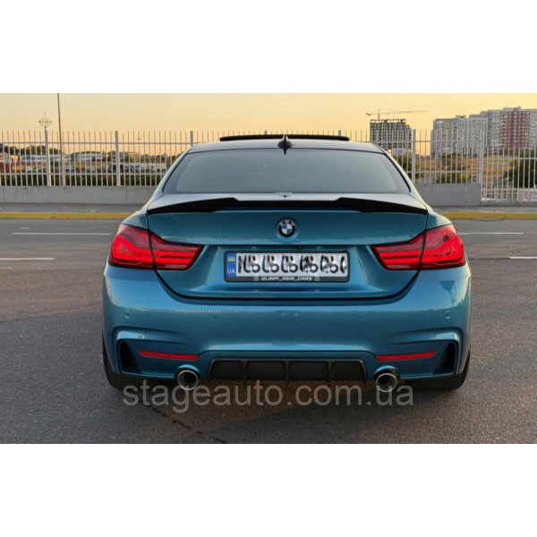 Спойлер багажника BMW 4 F32 2012-2020 стиль М4 (ABS пластик) БМВ Ф32 черный глянец