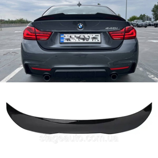 Спойлер багажника BMW 4 F32 2012-2020 стиль PSM (ABS пластик) БМВ Ф32 черный глянец