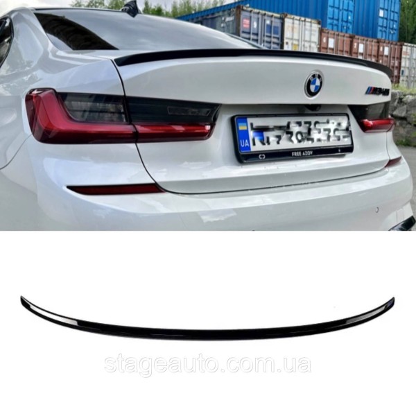 Спойлер багажника BMW 3 G20 2019-2022 стиль М Perfomance (ABS пластик) БМВ Г20 черный глянец