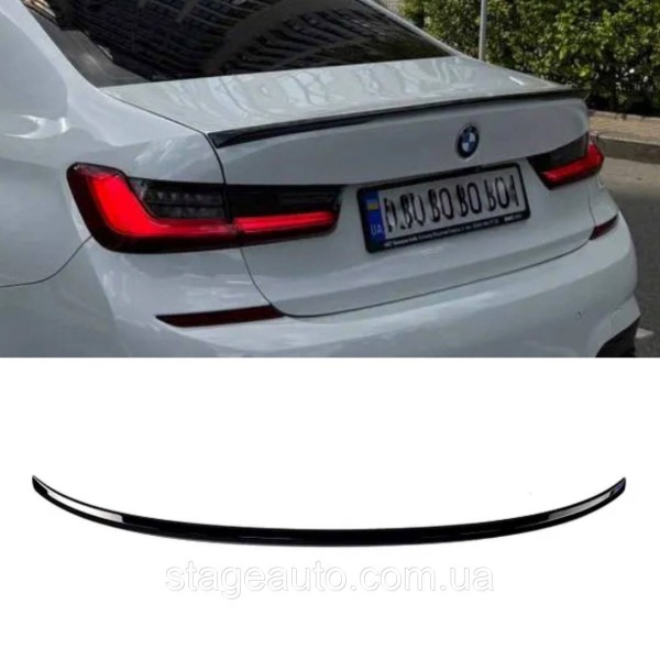 Спойлер багажника BMW 3 G20 2019-2022 стиль М Perfomance (ABS пластик) БМВ Г20 черный глянец