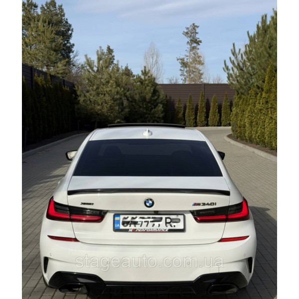 Спойлер багажника BMW 3 G20 2019-2022 стиль М Perfomance (ABS пластик) БМВ Г20 черный глянец