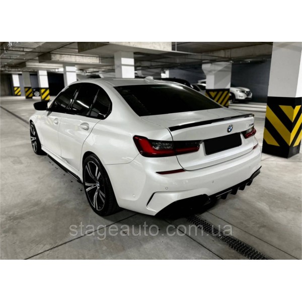 Спойлер багажника BMW 3 G20 2019-2022 стиль М Perfomance (ABS пластик) БМВ Г20 черный глянец