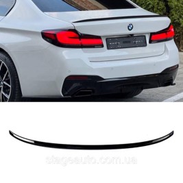 Спойлер багажника BMW 5 G30 2017-2024 стиль М5 (ABS пластик) БМВ Г30 черный глянец