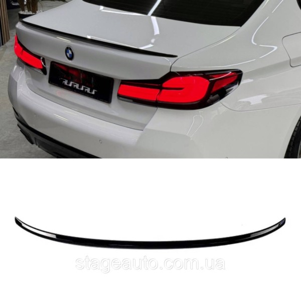 Спойлер багажника BMW 5 G30 2017-2024 стиль М5 (ABS пластик) БМВ Г30 черный глянец