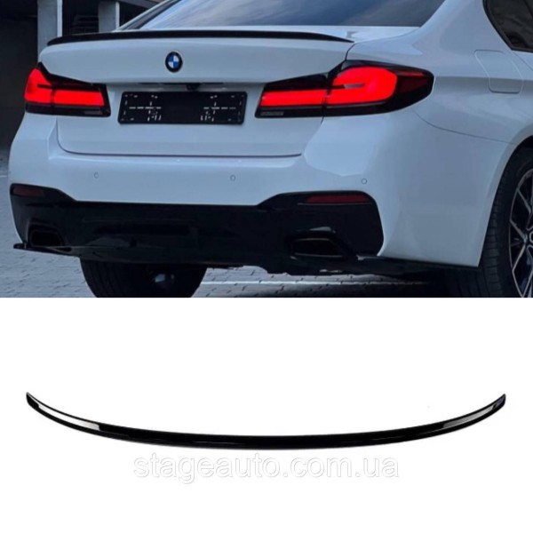 Спойлер багажника BMW 5 G30 2017-2024 стиль М5 (ABS пластик) БМВ Г30 черный глянец