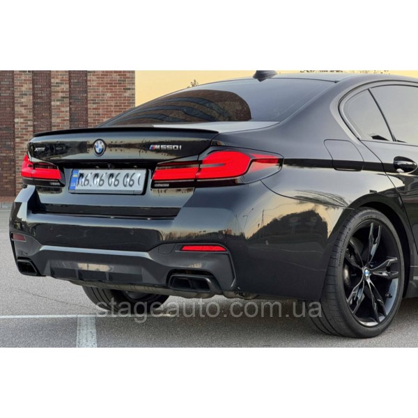 Спойлер багажника BMW 5 G30 2017-2024 стиль М5 (ABS пластик) БМВ Г30 черный глянец