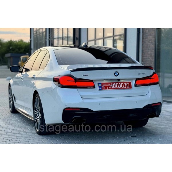 Спойлер багажника BMW 5 G30 2017-2024 стиль М5 CS (ABS пластик) БМВ Г30 черный глянец