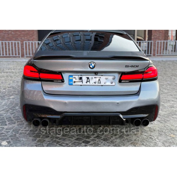 Спойлер багажника BMW 5 G30 2017-2024 стиль М5 CS (ABS пластик) БМВ Г30 черный глянец