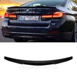Спойлер багажника BMW 5 G30 2017-2024 стиль М4 (ABS пластик) БМВ Г30 черный глянец