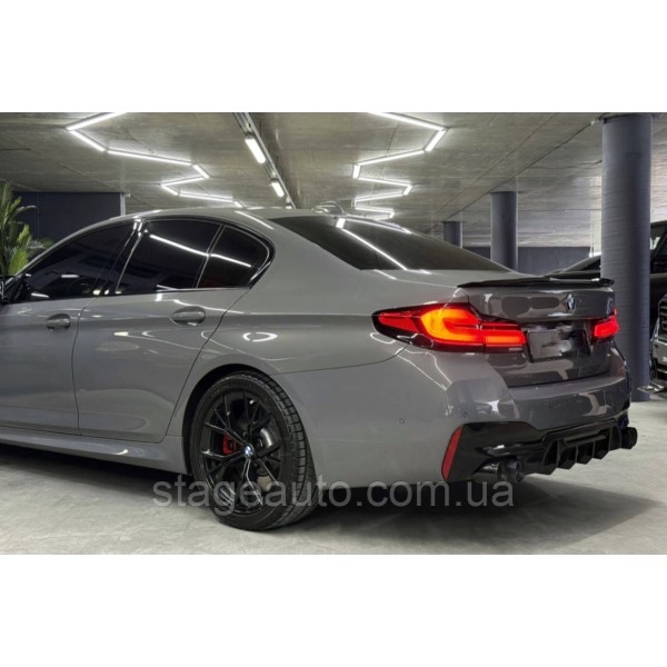 Спойлер багажника BMW 5 G30 2017-2024 стиль М4 (ABS пластик) БМВ Г30 черный глянец