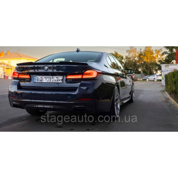 Спойлер багажника BMW 5 G30 2017-2024 стиль М4 (ABS пластик) БМВ Г30 черный глянец
