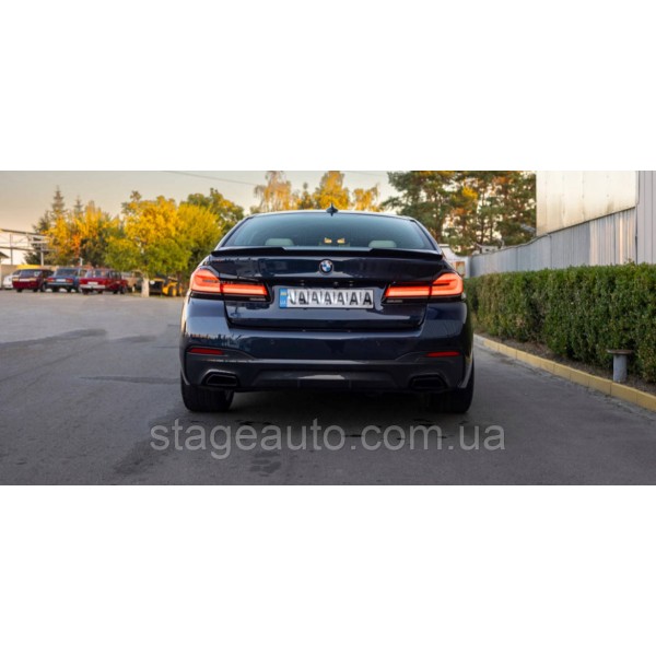 Спойлер багажника BMW 5 G30 2017-2024 стиль М4 (ABS пластик) БМВ Г30 черный глянец