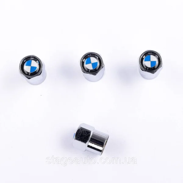 Захисні ковпачки на ніпеля золотники BMW БМВ 4 шт Класичні Хром