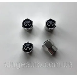 Защитные колпачки на ниппеля золотники Infiniti Инфинити 4 шт Хром