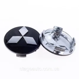Caps plugs for alloy wheels MITSUBISHI Mitsubishi 60 mm Black, chrome