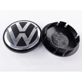 Cap plug for alloy wheels VW Touareg Volkswagen 76 mm black, chrome logo 7L6601149