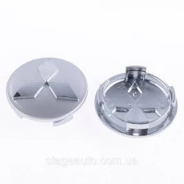 Caps plugs for alloy wheels MITSUBISHI Mitsubishi 60 mm Gray, chrome (Silver)