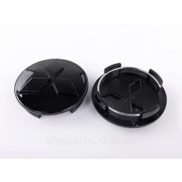 Caps plugs for alloy wheels MITSUBISHI Mitsubishi 60 mm Black gloss