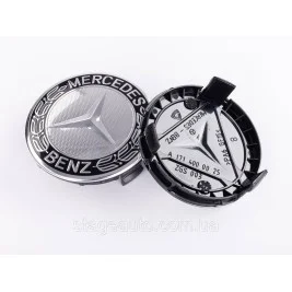 Plug caps in lithium wheels Mercedes Benz Mercedes 75 mm black, chrome A1714000025